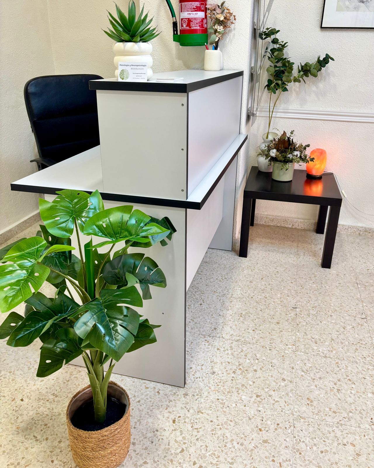 Recepción de la consulta de psicología y neuropsicología en Bermejales